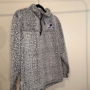 Gray Sherpa Fleece Pullover - Colorado Avalanche